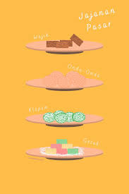 Nah di tahun 2021 ini kamu harus bersemangat kembali dan mencoba kembali untuk berbisnis, mungkin kamu bisa mencoba untuk berbisnis kuliner. Jajanan Pasar Indonesian Traditional Cakes Illustration Desain Logo Bisnis Ilustrasi Vektor Makanan