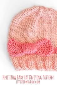 Browse 100+ free knitting patterns for baby with photos! Bow Baby Hat Knitting Pattern Little Red Window