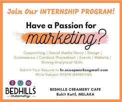 Graphic designers/artists design graphics for use in media products such as magazines, labels. Bedhills Creamery Melaka We Are Open For Internship Talent If You Have The Drive The Passion For Marketing You Are Welcome To Join Us Send In Your Resume To
