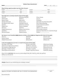 Medical History Questionnaire