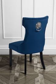 Venice Chair With Decorative Lion Handle Ink Blue 139 99 Dinning Room Chairs Blue Velvet Dining Chairs Ercol Dining Chairs