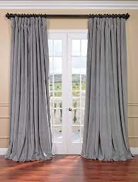 Signature Silver Grey Double Wide Velvet Blackout Pole Pocket Curtains Extra Wide Curtains Half Price Drapes Velvet Curtains