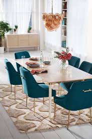 Geo Marquetry Extension Dining Table Dining Room Table Decor Modern Dining Room Velvet Dining Chairs