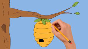 Coloringanddrawings.com provides you with the opportunity to color or print your bees on the beehive drawing online for free. How To Draw A Beehive Step By Step Easy Coloring Page Drawing Learn Colors For Kids Youtube