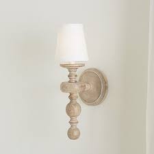 Peyton 1 Light Wood Sconce & Carved Mango Detail with Shade Options