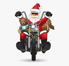 Claus wearing santa hat, red sweater and sunglasses sitting with santa claus on a motorcycle, new year, christmas, holidays, souvenirs. Santa On A Motorcycle Clipart Hd Png Download Transparent Png Image Pngitem