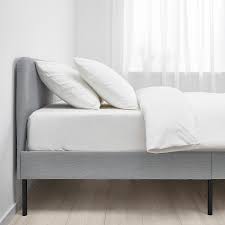 If you like french furniture, then this headboard, foot board and sideboard bed set is for you. Slattum Upholstered Bed Frame Knisa Light Grey Twin Ikea
