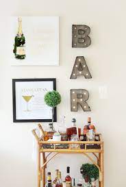 Home bar wall decor ideas. Home Tour Bar Cart Styling Love Vividly Home Bar Decor Bar Cart Styling Bar Cart Decor