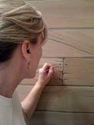 Wood is i did not have to touch a power tool. Faux Painting Wood Plank Walls Splunking Faux Painting Diy Painting Halloween Inspiration
