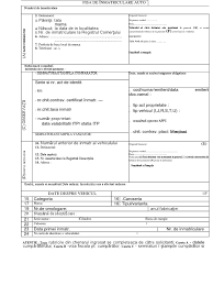 Formular fisa inmatriculare transcriere autovehicul download gratis in format pdf word doc. Fisa De Inmatriculare Auto Model