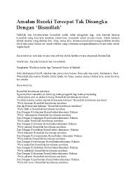Doa bismillah (segala hajat) ini saya dapatkan dari guru saya … Amalan Rezeki Tercepat Tak Disangka Dengan Bismillah