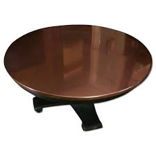 Overstock copper grove arinsal square black wood coffee table with white marble top $189.99. Crate Barrel Round Copper Top Coffee Table Aptdeco