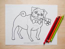 This is a digital download pdf. Printable Pug Coloring Page The Inky Octopus