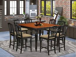 Rustic cottage black finish 7pc counter height dining room set table chairs ic0o. Amazon Com 9 Pc Counter Height Set Square Pub Table And 8 Kitchen Counter Chairs Furniture Decor