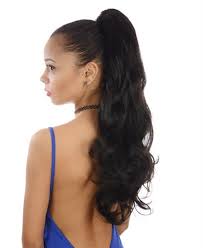 Messy ponytail with a cute bow. Ponytail Hairpieces Clip In Hair Extension Ponytails