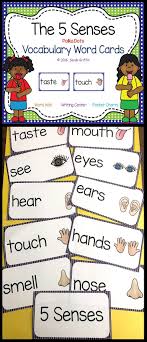 the five senses vocabulary word wall cards science words