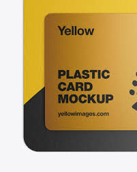 Download Plastic Card In Paper Pack Mockup In Stationery Mockups On Yellow Images Object Mockups PSD Mockup Templates