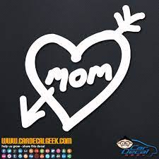 Mom heart with arrow tattoo. Mom Love Heart Arrow Tattoo Vinyl Car Window Decal