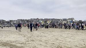 The protest is one of several being held ahead of the g7 summit, where world leaders will meet this. Extinction Rebellion Demonstrate On Cornish Beach Metro Video