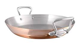 Mauviel Made In France M Heritage Copper 13 7 Inch Paella Pan With Cast Stainless Steel Handle All Clad Cookware Mauviel Steel Handle Stainless Steel Cookware