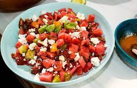 Tomato And Watermelon Salad Recipe Recipe Watermelon Salad Watermelon Salad Recipes Vegetarian Recipes