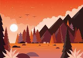 Vector Nature Landscape Illustration Landscape Illustration Digital Art Design Illustration Design