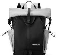 WEPOWER 6631 36-55L Roll Top Backpack Waterproof Nylon Travel Shoulder Bag  for Men Women - Grey
