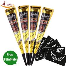 99 ($0.67/count) these henna stencils are an easy way to add a dash of color to any design and are made with a strong adhesive. Gsn Temporary Tattoo India Henna Tattoo Paste Black Tatouage Temporary Paste Cone Body Art Painting With Free Henna Stencil Set 4pcs In Dubai Uae Whizz Henna