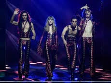 Italy's måneskin performs at the 2021 eurovision song contest. 1colec4f6tdwim