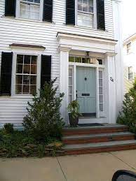 White house blue door black trim. 99 Outstanding Colorful Door Ideas For House White Exterior Houses House Exterior Blue Exterior House Colors