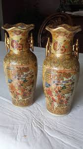 Pair Of Royal Satsuma Vases Etsy Satsuma Vase Satsuma Vase