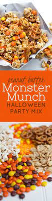 Peanut Butter Halloween Party Mix Recipe Halloween Food For Party Halloween Party Mix Thanksgiving Snacks