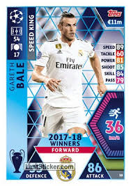 View stats of real madrid forward gareth bale, including goals scored, assists and appearances, on the official website of the premier league. Card 50 Gareth Bale Topps Uefa Champions League 2018 2019 Match Attax Laststicker Com
