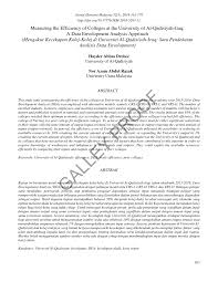 Malaysian universities ranked among top 50 in three subjects. Pdf Measuring The Efficiency Of Colleges At The University Of Al Qadisiyah Iraq A Data Envelopment Analysis Approach Mengukur Kecekapan Kolej Kolej Di Universiti Al Qadisiyah Iraq Satu Pendekatan Analisis Data Envelopment
