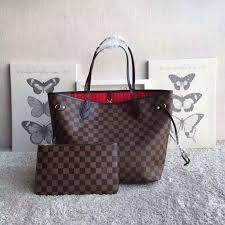 Louis Vuitton Black And Brown Checkered Purse Business209 New Checkered High Quality Big 40cm Handbag Red Inside Louis Vuitton Handbags Louis Vuitton Bag Neverfull Vuitton Box