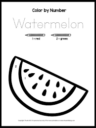 These free coloring pages are available on the series designs and animated characters on coloring pages can be of designs such as animals, birds, scenic pages, animated pictures, cartoons a lot of printable coloring pages can be available on just a couple of clicks on our website. Free Printable Color By Number Printable Watermelon Coloring Page The Art Kit
