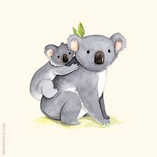 Kids Room Art Alphabet Animals Watercolor Painting Koala Print 8x10 Mother And Baby Koala K Is For Ko Koala Illustration Koala Drawing Watercolor Animals