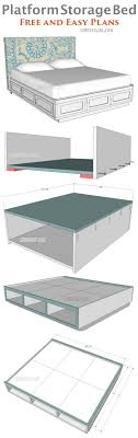I've got details on the process as well as how to upholster below, but you can find the free printable building plans here as well. Cal King Platform Storage Bed Free Plans Sawdust Girl