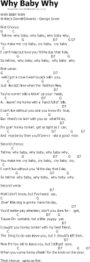 Old Country Song Lyrics With Chords Why Baby Why