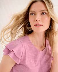 Hazel Organic-Cotton & TENCEL™ Ruffle Tee