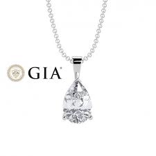 When properly set, prongs should. Gia Certified E Si1 0 50 Ct Pear Cut Diamond Solitaire Pendant With Chain 18k White Gold Buyfinediamonds Com Ltd