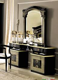 Black And Grey Dresser Set Esf Furniture Aida Vanity Dresser With Mirror Set In Black Gold Aidavdresserblack Go M Black And Gold Living Room Dresser With Mirror Gold Living Room