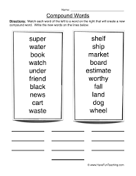 The esl worksheets on this page are arranged by topic. Create Compound Words Worksheet Have Fun Teaching