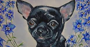 Aceo Black Short Hair Chihuahua Dog Print Of Painting Realism Chihuahua Dogs Black Chihuahua Dogs