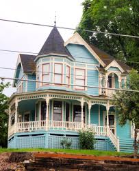Blue Queen Anne Victorian Charles Huntley historic house 2…