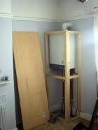 Boxed In Boiler Tile And Waterproof Backer Panels In Bathroom And Attach By Scr Attach Backer Bathroom Bo Boiler Utility Room Storage Boiler Cover Ideas