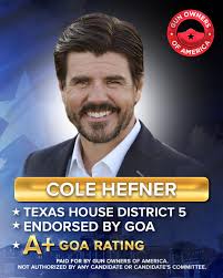 I'm honored to receive the endorsement of Gun Owners of America and to earn  an A+ rating for my work defending the Second Amendment. In the Texas  House, I'll always stand firm
