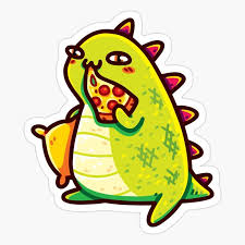 cute t rex eating pizza sticker by lydialyd in 2021 dino drawing cute t rex tank drawing