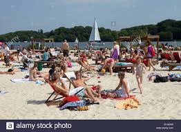 Essen Germany People In The Beach At Baldeneysee Stock Photo Alamy