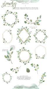 Greenery And Gold Wedding Invitation Graphics Eucalyptus Branch Leaves Clipart For Invitations Logo Stationery Welcome Signs Outdoor Wedding Invitations Gold Wedding Invitations Gold Watercolor